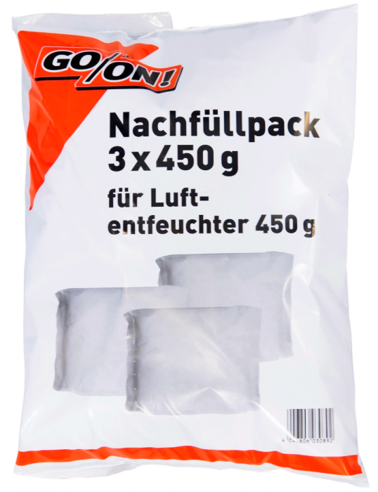 GO/ON Luftentfeuchter Nachfüllpaket 3x450g, 030892